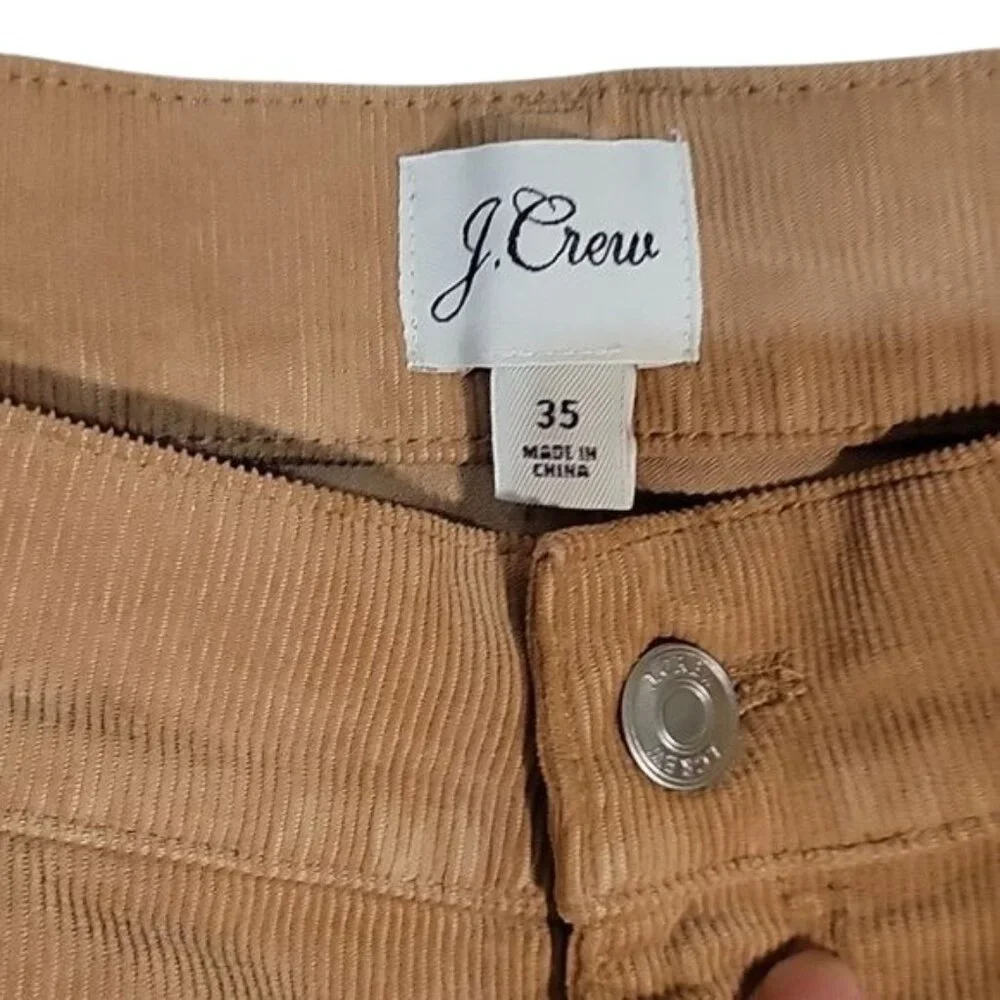 J. Crew Mens 35 Tan Corduroy Pants Straight Leg Mid Rise Casual Fit‎